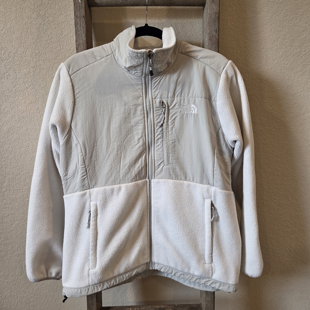 The North Face White Fleece Jacket - Size Large